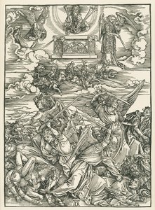 Der Kampf der Engel. Die Offenbarung des Johannes, c.1496-98 von Albrecht Dürer or Duerer