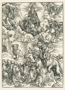 Das Seeungeheuer und das Tier mit den Lammhörnern. Die Offenbarung des Heiligen Johannes von Albrecht Dürer or Duerer