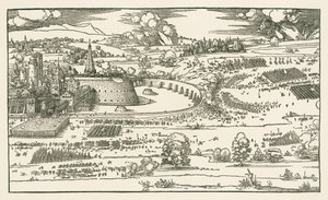 Die Belagerung einer Festung. Linker Block von Albrecht Dürer or Duerer
