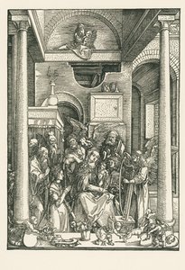 Die Jungfrau verehrt von Engeln und Heiligen, um 1502 von Albrecht Dürer or Duerer
