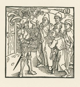 Der Ritter beauftragt zwei Schreiber und zwei Priester, dieses Buch zu erstellen von Albrecht Dürer or Duerer