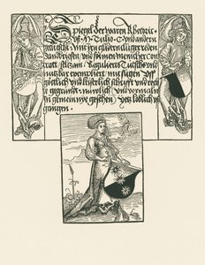Junge Frau mit Wappen von Albrecht Dürer or Duerer