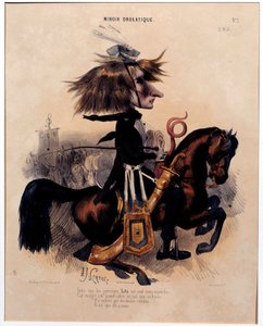 Karikatur des Komponisten Franz Liszt (1811-1886) von Alcide Joseph Lorentz (1813-1858) aus „Der drolatische Spiegel“ 1842 Paris, Musée Carnavalet