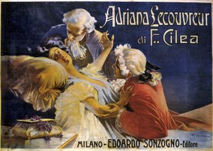 Plakat für die Oper Adriana Lecouvreur von Francesco Cilea (1866-1950)