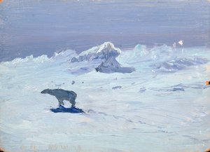 Ein Eisbär jagt in mondheller Nacht, 1899 von Aleksandr Alekseevich Borisov