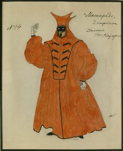 Kostümentwurf für das Stück Der Maskenball von M. Lermontov, 1917 von Aleksandr Jakovlevic Golovin