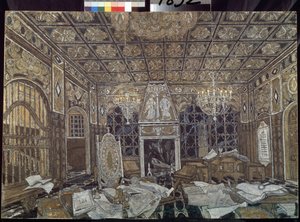 Bühnenbild für das Stück Othello von William Shakespeare von Aleksandr Jakovlevic Golovin
