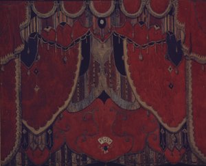 Entwurf des Hauptvorhangs für das Theaterstück Die Maskerade von M. Lermontov, 1917 von Aleksandr Jakovlevic Golovin