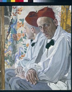 Porträt des Theaterproduzenten Wsewolod Meyerhold (1874-1940) von Aleksandr Jakovlevic Golovin