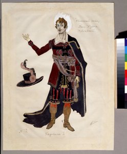 Kostümentwurf für die Oper Der steinerne Gast von A. Dargomyzhsky