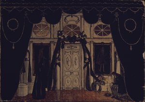 Bühnenbild für das Theaterstück Die Maskerade von M. Lermontov, 1917 von Aleksandr Jakovlevic Golovin