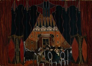 Bühnenbild für das Theaterstück Der Maskenball von M. Lermontov, 1917 von Aleksandr Jakovlevic Golovin