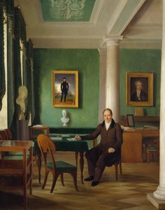 Porträt von Prinz Viktor Pawlowitsch Kochubey in seinem Studio von Aleksei Gavrilovich Venetsianov