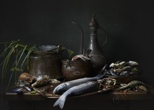 Rustikales Meeresfrüchte Stillleben von Alena
