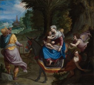 Die Flucht nach Ägypten von Alessandro Allori