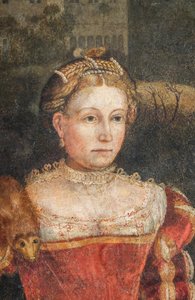 Porträt einer Adligen (Detail) von Alessandro Bonvicino Moretto