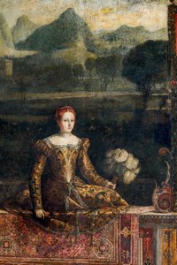 Porträt einer Adligen (Detail) von Alessandro Bonvicino Moretto