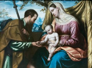 Die Jungfrau und das Kind mit dem heiligen Rochus