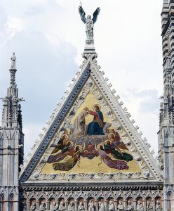 Dom von Siena (Cattedrale di Santa Maria Assunta). Detail: Mosaik mit der Krönung Mariens