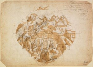 Die Künste beklagen die Zerstörung ihrer Werke, Entwurf für ein Deckenbild von Alessandro Gherardini