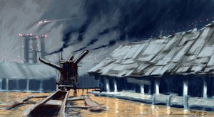 Antizipation: Häuser auf Stelzen (Pfahlbauten). Illustration von Alesandro Lonati. 2010