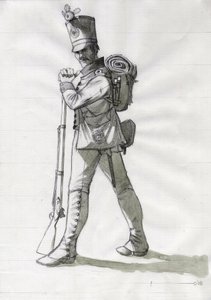 Erstes Kaiserreich (1804-1814 und 1815): Kostüm eines Infanteriesoldaten der Linieninfanterie der österreichisch-ungarischen Armee