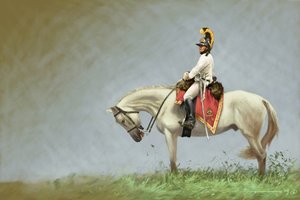 Erstes Kaiserreich: Soldat der österreichischen Kavallerie. Zeichnung von Alessandro Lonati