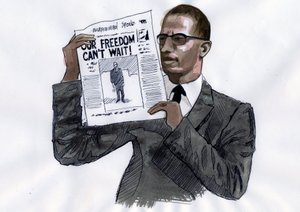Malcolm X (1925-1965) Afroamerikanischer Aktivist von Alessandro Lonati