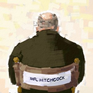 Porträt des Regisseurs Alfred Hitchcock, 2023 (Illustration) von Alessandro Lonati