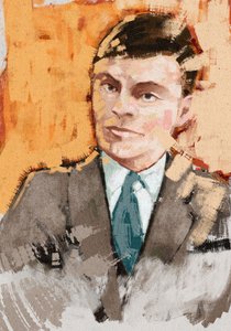 Porträt des Mathematikers Alan Turing, 2023 (Illustration) von Alessandro Lonati