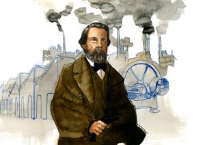 Porträt von Friedrich Engels (1820-1895), deutscher sozialistischer Theoretiker und Politiker von Alessandro Lonati