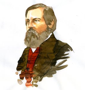 Porträt von Friedrich Engels (1820-1895), deutscher sozialistischer Theoretiker und Politiker