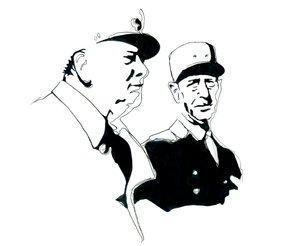 Porträt von General Charles de Gaulle und Winston Churchill von Alessandro Lonati