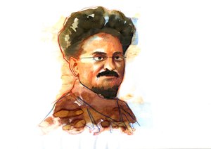 Porträt von Leon Trotzki (1879-1940) von Alessandro Lonati