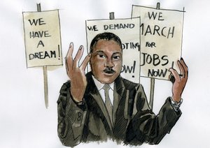 Porträt von Pastor Martin Luther King von Alessandro Lonati