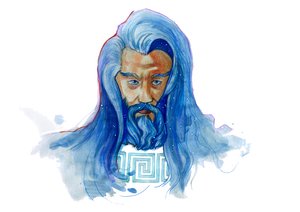 Darstellung der Gottheit Ouranos (griechische Mythologie: Uranus)