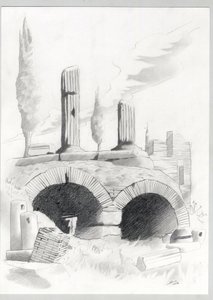 Ruinen der römischen Ära in Rom, Forum Zeichnung von Alessandro Lonati von Alessandro Lonati