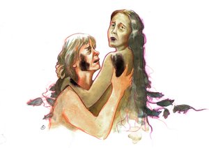 Zwei Opfer der Beulenpest zur Zeit der großen Epidemien
