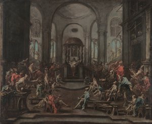Innenraum einer Synagoge, um 1725-35 von Alessandro Magnasco