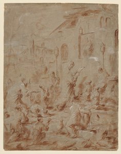 Anbeter an einem Straßenschrein, 1730-40 von Alessandro Magnasco