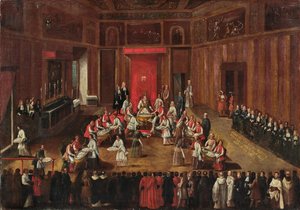 Zeremonie des Agnus Dei gefeiert von Papst Clemens XI von Alessandro Piazza