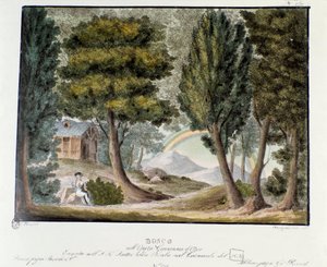 Johanna von Orleans als Kind im Wald (Detail) von Alessandro Sanquirico