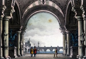 Szenografie von Sanquirico für die Oper „Bianca e Fernando“ von Vincenzo Bellini von Alessandro Sanquirico