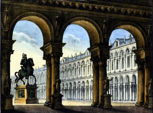 Bühnenbild von Sanquirico für die Oper „Ugo, conte di Parigi“ von Gaetano Donizetti. 1832 von Alessandro Sanquirico