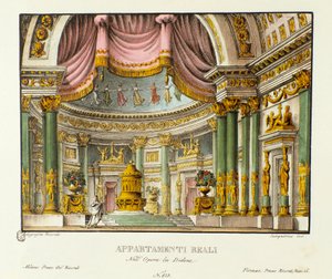 Ansicht des Königspalastes der Königin von Karthago Didon, Bühnenbild für die Oper Didone von Niccolo Vito Piccinni von Alessandro Sanquirico