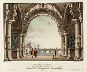 Ansicht des Saals des Königspalastes (Detail) von Alessandro Sanquirico