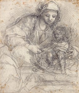 Die Madonna und das Kind mit einem Kartäusermönch von Alessandro Tiarini