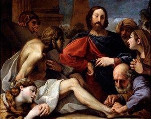 Die Auferweckung des Lazarus, spätes 16. oder 17. Jahrhundert von Alessandro Tiarini