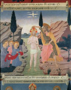 Die Taufe Christi, Detail aus den Schubladen eines Schranks zur Aufbewahrung von Silber, ca. 1450-53 von Alessio Baldovinetti