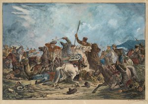 Kirgisische und Kosaken - Schlacht zwischen den Kirgisen und Kosaken - Orlowski, Alexander Osipovich - 1826 - Private Sammlung von Alexander Orlowski